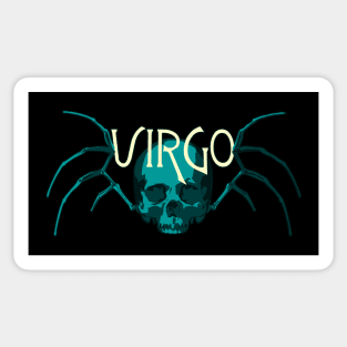 Blue Virgo Skull and Virgin Wing Bones - Zodiac Astrology Sticker